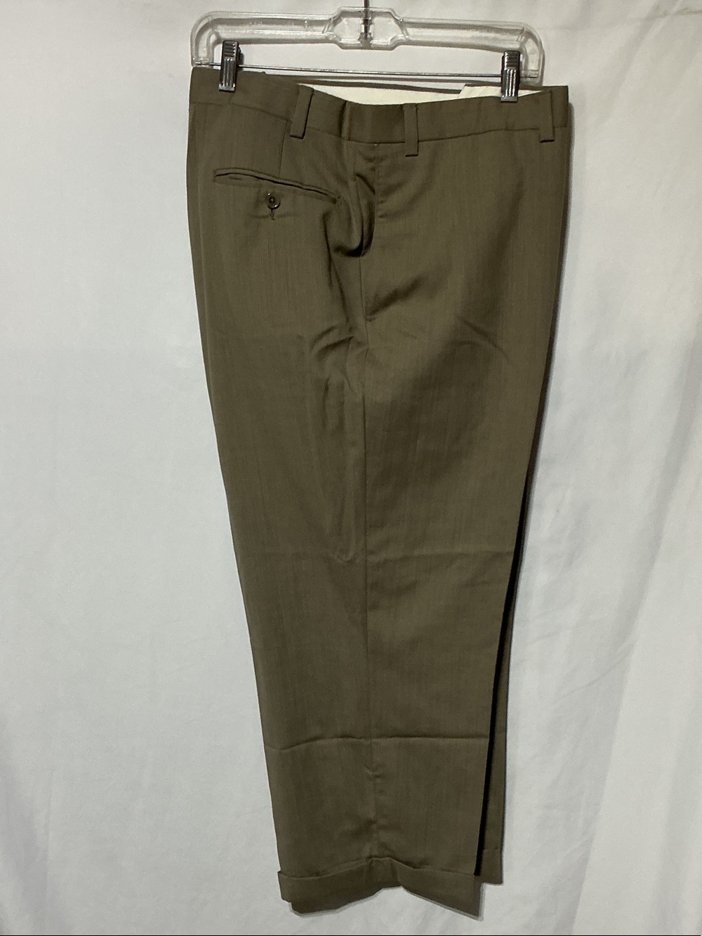 Jack Victor Montreal 100% Wool Brown Dress Pants Flat Front Trousers Sz 42X25
